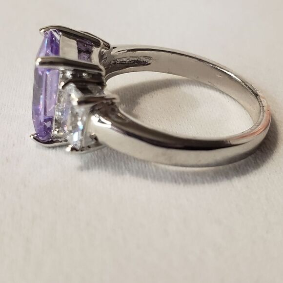 Amethyst with Silver Setting Ring, Earrings, Necklace, NWOT - Picture 4 of 13